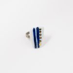 Anel em porcelana com cobalto e ouro